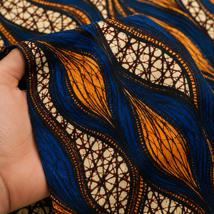 Tissu en coton imprimé africain de haute qualité, respirant et écologique, textile Ankara, tissu imprimé batik, poids moyen, pour femmes et hommes - Product Image 6