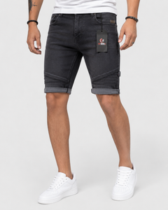 Shorts Bermuda Homme FLY Hunnle en Toile Déchirée, Taille Mi-Haute, Style Décontracté, Tissu Coton Noir Délavé, Séchage Rapide, Respirant, Étiquette de Marque - Product Image 4