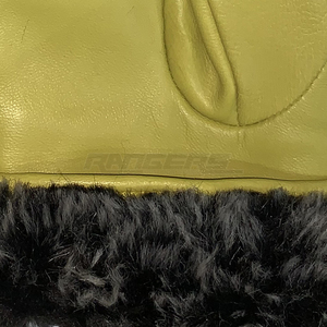 Yellow Winter <b>Gloves</b> <b>Fur</b> Lined Sheepskin Leather Full Finger Warm Outdoor Fashion Custom Leather <b>Gloves</b> - Product Image 2