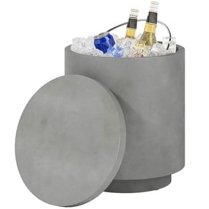 Tavolino da Esterno Grigio con Vano Porta Ghiaccio e Spazio per Barra Refrigerante, Arredo Unico e Pratico - Product Image 5
