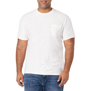 T-shirt en coton blanc à manches courtes pour homme, col rond, coupe classique, décontracté, logo sur le devant, respirant, 220g, couleur unie - Product Image 3