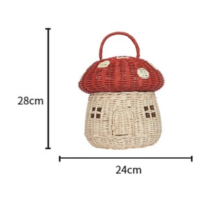 Red Mushroom Rattan Basket Handmade Storage Basket Wholesale eco-friendly Made in Vietnam Ready to stock - Product Image 2