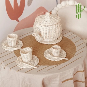 ONLINE PRODUCTS Tea <b>Set</b> Rattan <b>Kitchen</b> <b>Toys</b> Rattan Baby Educational <b>Toys</b> Kids Children Child <b>Toy</b> Gift <b>Set</b> New Product - Product Image 5