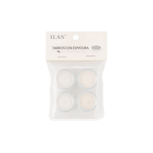 Tarros Cosméticos Ilan con Espátula 10g 4 Piezas Almacenamiento de Maquillaje - Product Image 1
