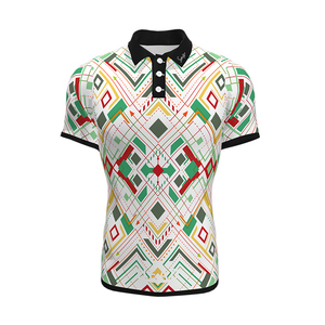 เสื้อเชิ้ตแขนสั้นลายทางขาวดำสำหรับผู้ชาย ดีไซน์บล็อกสี ผ้าถักโพลีเอสเตอร์ ระบายอากาศได้ดี สวมใส่สบาย - Product Image 4