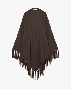 Brown Fringe Leather Long Solid Pattern Durable & Breathable <b>Shawl</b> Scarf <b>Wrap</b> Triangle Hijab for Winter Gift - Product Image 2