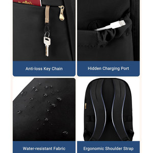 Mochila de Viaje para Computadora Portátil, Impermeable, con Logotipo Personalizado, Expandible, con Puerto USB, para Hombre - Product Image 3