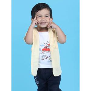 เสื้อยืดพิมพ์ลายครึ่งแขนสำหรับเดินทางสีเหลือง - Product Image 5