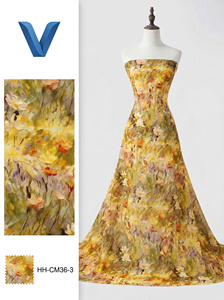 Tela de Chifón Floral de 150/160 cm, Ligera y Transparente, 100% Poliéster, Transpirable, 60 g/m², para Vestidos de Novia, Modelo 8027 - Product Image 3
