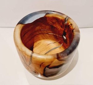 Resin wood bowl handmade <b>epoxy</b> decorative fruit bowl modern home decor glossy finish <b>table</b> centerpiece - Product Image 6