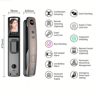 Serrure Intelligente Entièrement Automatique avec Reconnaissance d'Empreintes Digitales, <span class=keywords><strong>de</strong></span> Codes PIN, <span class=keywords><strong>de</strong></span> Visage et <span class=keywords><strong>de</strong></span> Cartes, Stockage Cloud, Wi-Fi, Application Tuya pour Sécurité Domestique Multi-Portes - Product Image 3