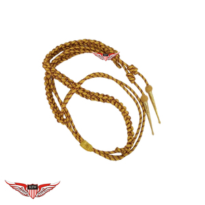 Cordon d'aiguillette cérémoniel doré tressé avec embouts métalliques, cordon d'aiguillette d'épaule - Product Image 6