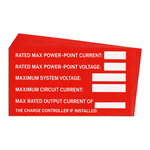 Etiquetas de Advertencia de Energía Solar Preimpresas Brady, Adhesivos Autoadhesivos Duraderos e Impermeables para Sistemas Solares - Product Image 1