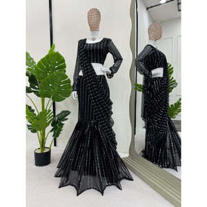 Lehenga-sari de diseñador listo para usar para fiesta o club elegante y elegante - Product Image 6