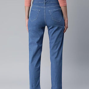 Jean slim en denim respirant taille haute pour femme, grande taille, écologique, extensible, coupe droite, décontracté, à enfiler - Product Image 2