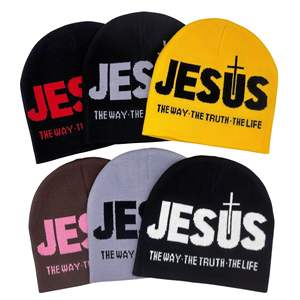 Gorros de Lana Personalizados al por Mayor, Gorros Unisex con Borde Acanalado, Gorros con Logotipo Jacquard Bordado, Lazos con Puntos - Product Image 1