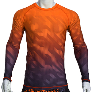 Custom Men Compression Rash Guard Long Sleeve Sublimated BJJ MMA Fight <b>Shirt</b> Quick Dry Breathable Gym Fitness Base Layer Top - Product Image 4