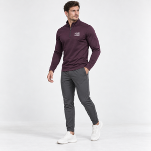 Vente en gros de T-shirts de course mi-zippés pour hommes, respirants, légers, en maille haute performance, fournisseur OEM - Product Image 4