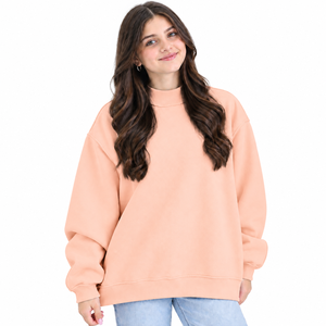 Sudadera de cuello alto de manga larga con diseño de hombros caídos, ajuste holgado y relajado, cuello y puños acanalados, estilo casual para el día a día. - Product Image 6