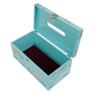 ที่ใส่กระดาษทิชชูหรูหราสีฟ้ามิ้นท์ประดับมุกพร้อมลวดลายรูปนกและดอกไม้ เหมาะสำหรับใช้ในบ้าน สำนักงาน และโอกาสพิเศษ - Product Image 5