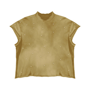 Wholesale cotton <b>vest</b> distressed <b>vest</b> heavy cotton raw edge finish for y2k fashion brands vintage retailers - Product Image 3