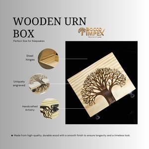 Urne funéraire artisanale en bois et résine, arbre de vie, boîte à cendres artisanale - Product Image 4