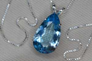 Colgante de topacio azul natural certificado en plata de ley, piedra de nacimiento de diciembre, joyería de gemas, regalo para ella, joyería fina elegante. - Product Image 2