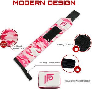 สายรัดข้อมือลายพรางที่ดีที่สุดสำหรับผู้ชายและผู้หญิง สำหรับยกน้ำหนัก ฝึกความแข็งแรง พร้อมห่วงนิ้วโป้งที่สวมใส่สบาย ใช้สำหรับออกกำลังกาย - Product Image 4