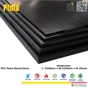 Pima PVC WPC Foam Board <b>Sheet</b> 25mm Thickness 0.6 G/cm3 Density <b>Black</b> Color Anti-Termitic Wall Panels Waterproofing Materials - Product Image 3