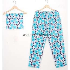 Conjunto de Pijama para Mujer con Estampado Floral, 100% Algodón, Suave y Transpirable, con Cintura Elástica y Mangas Largas - Product Image 3