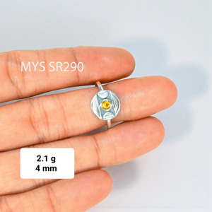 แหวนเงินแท้ 925 ประดับซิทรินเจียระไนทรงเหลี่ยม แหวนฝังแบบ Bezel แหวนพลอยเจียระไนทำมือ ขายส่ง ราคาปรับแต่งได้ สำหรับผู้หญิง - Product Image 2