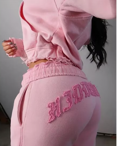 <b>Women</b> Acid Wash Tracksuit Set Stylish Oversized Hoodie & <b>Jogger</b> Two Piece Outfit for Casual Wear - Product Image 2