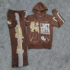 Conjunto Deportivo Premium para Hombre con Pantalones Acampanados – Sudadera con Capucha y Estampado Puff y Pantalones Acampanados, Chándal Oversize Estilo Urbano - Product Image 4