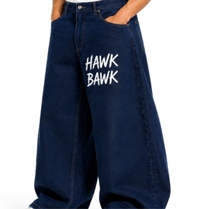 Pantalones Anchos Casuales para Hombre, Estilo Urbano, de Algodón de Peso Medio, Lavado Regular, Jeans Casuales de Primavera para Mujer - Product Image 3