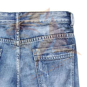 กางเกงยีนส์ขาสั้นผู้ชายสไตล์วินเทจแบบซักล้างขายส่ง กางเกงยีนส์ผู้ชายดีไซน์เนอร์ชั้นนำ ความยาวระดับเข่า ทรงตรง - Product Image 6