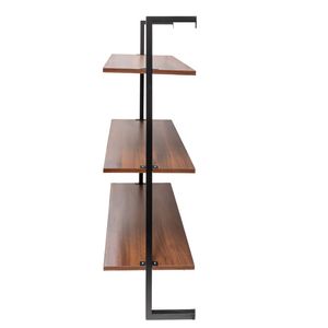 Estantes de Baño de Metal y Madera de 3 y 2 Niveles, Estante de Almacenamiento Colgante de Pared, Estantería para Libros - Product Image 4