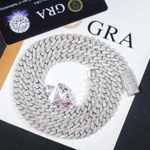 Collar de Moissanita con Corte Brillante Redondo, Chapado en Oro y Rodio sobre Plata 925, para Hombres, Mujeres y Niños, Joyería para Regalo, Estilo Hiphop - Product Image 3