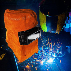 Careta de Soldadura de Cuero Vacuno con Lente Abatible, Certificación CE, Resistente al Fuego hasta 1000°C, Marca JNM SAFETY - Product Image 5