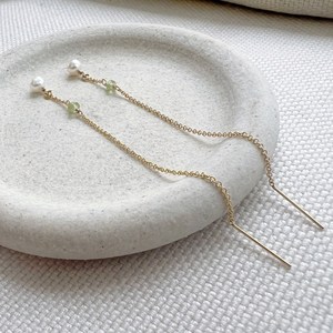 Peridot and Pearl Drop <b>Earrings</b> August Birthstone June Birthstone Dainty Elegant <b>Earrings</b> for Women Handmade Gift - Product Image 4