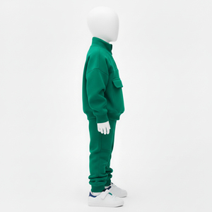 Custom Logo 100% Cotton Casual Acid <b>Wash</b> Hooded 2-Piece Set Breathable <b>Boys</b> Sweatsuit Heavyweight Kids Tracksuits Winter - Product Image 4