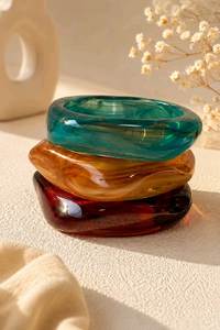 Brazalete de Resina Hecho a Mano Colorido, Brazalete de Moda, Accesorio de Joyería Moderno para Mujeres y Niñas, para Bodas, Fiestas y Ocasiones Especiales - Product Image 5