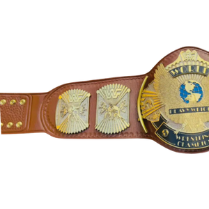 Ceinture de champion du monde de la WWE - Ceinture sportive en cuir marron personnalisable avec détails dorés - Article de collection de lutte haut de gamme - Product Image 4
