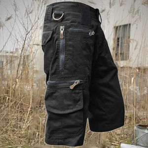 Pantalones Cortos Deportivos para Hombre, de Color Sólido, con Múltiples Bolsillos, Casuales de Verano, Estilo Cargo - Product Image 4