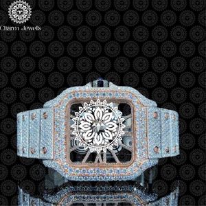 Charm Jewells Luxury Stainless Steel <b>Mechanical</b> <b>Watch</b> 39mm Rectangle Analog Dial Hollow Out Folding Clasp Unisex - Product Image 2