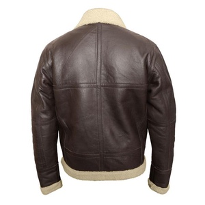 Blousons aviateur en peau de mouton B3 RAF imperméables pour hommes, hiver, logo sur le devant - Product Image 3