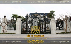 Puerta de Villa de Hierro Forjado a Mano KHP, Diseño de Doble Puerta, Patrones Intrincados, Acabado con Recubrimiento en Polvo, Fácil Montaje, Estilo Moderno - Product Image 4