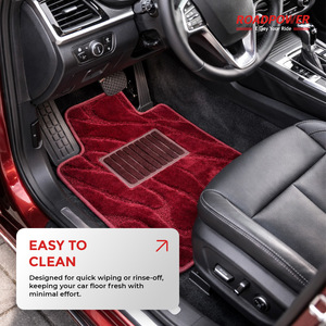 ROADPOWER (RP-MAT-188) Universal 5-Piece Premium Carpet Car <b>Floor</b> Mats For Front And Rear <b>Seats</b> Protects Vehicle From Dirt - Product Image 5