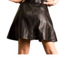 Robe de soirée en cuir noir pour femme, sans manches, avec ceinture, fermeture éclair sur le devant, jupe évasée, style fetish, pour club