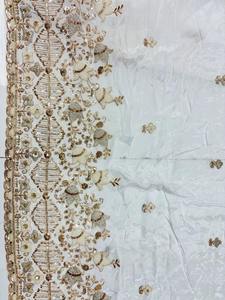 Tela de Dobby con Cuentas y Bordado, 100% Seda, para Vestidos de Novia, Ropa de Encaje para Niñas, Fabricantes de Suministros Personalizados - Product Image 6