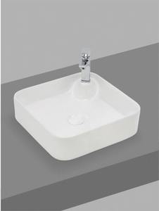 Square Counter Mounted Ceramic Lavatory Basin Elegant Porcelain Above Counter Bathroom <b>Sink</b> PhoenixLuxury Hand Wash Vessel Bowl - Product Image 3